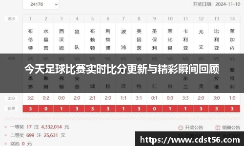 今天足球比赛实时比分更新与精彩瞬间回顾